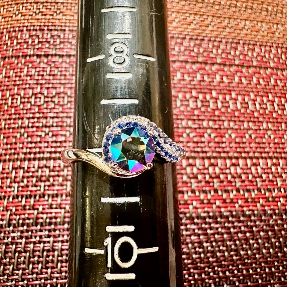 Fragrant Jewels Iridescent and Blue Gem Ring